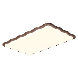 箭牌胡桃木纹客厅灯日式奶油风吸顶灯中古风大气大厅主灯中山灯具