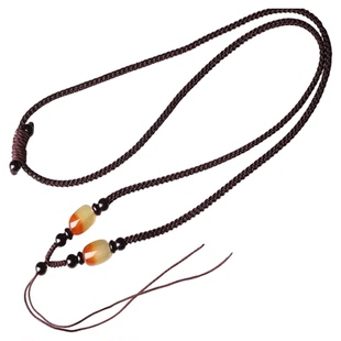 玛瑙玉石吊坠挂绳可调节平安扣项链绳男女款高档红绳玉佩挂脖挂件