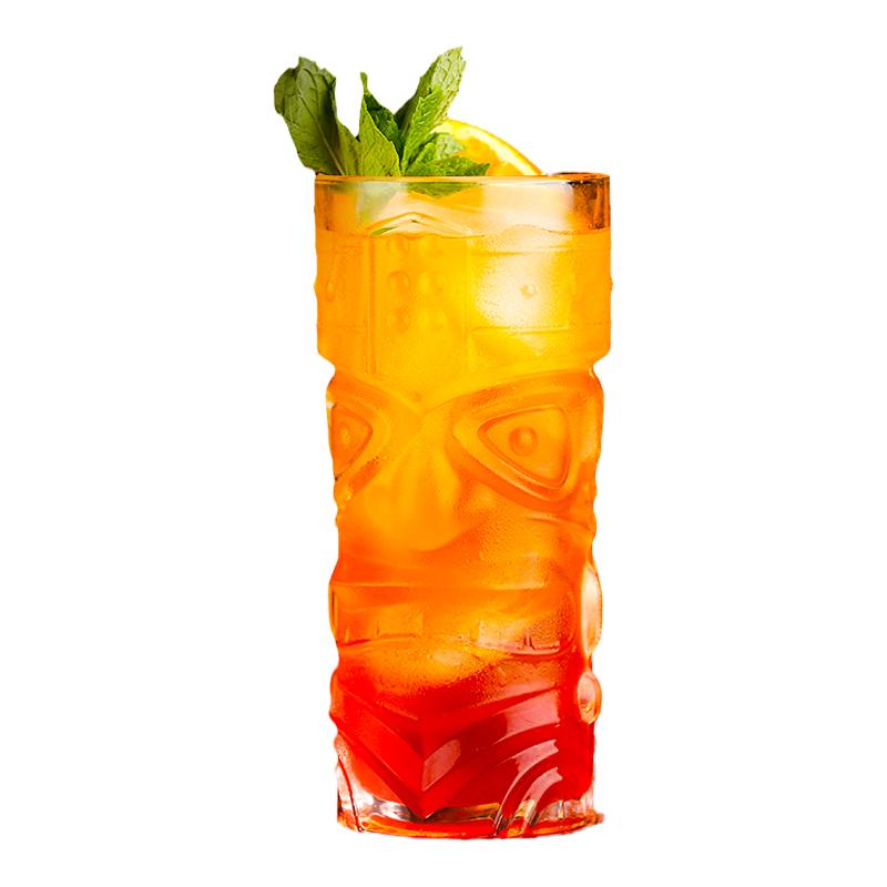 夏威夷tiki mug提基杯鸡尾酒杯鬼脸果汁杯冷饮饮品杯玻璃沙冰杯子