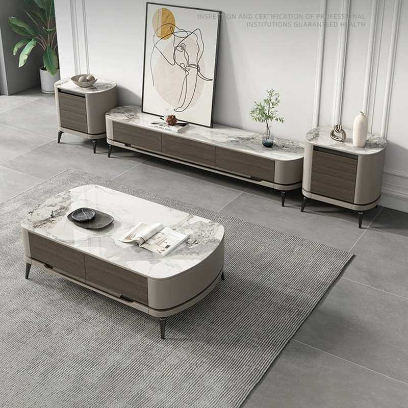 意式岩板茶几电视柜组合简约现代小户型2023年新款茶几桌客厅家用,住宅家具,茶几+电视柜,淘宝优惠券,粉丝福利购,淘宝优惠卷