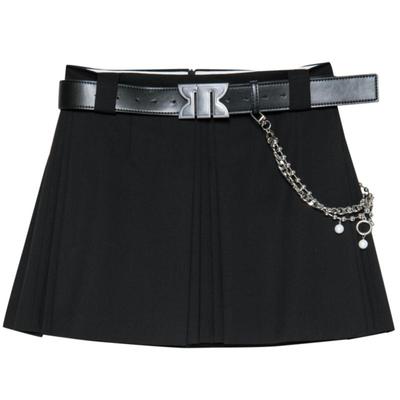 revan甜酷风微低腰压褶半裙