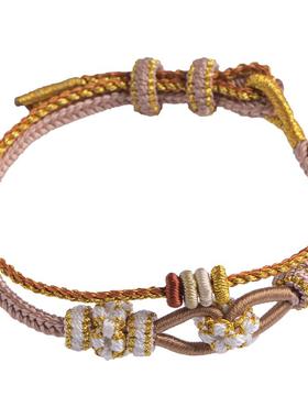 可DIY的手绳穿平安扣黄金转运珠