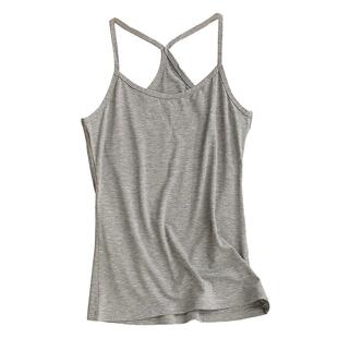 小吊带背心女Y字型短款外穿莫代尔美背修身内搭黑色打底衫上衣夏