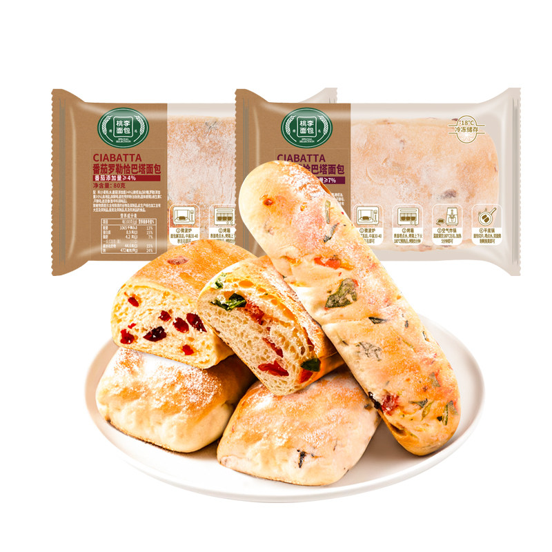 【顺丰冷链】桃李恰巴塔面包整箱早餐食品速食抗饿主食面包