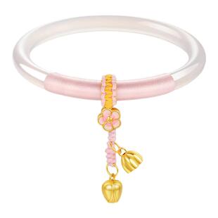 周大生白月光玉髓手镯国风新中式轻奢高级感生日礼物送女友闺蜜