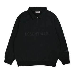 阿伦777 Fear Of God Essentials FOG胸前logo半拉链立领加绒卫衣