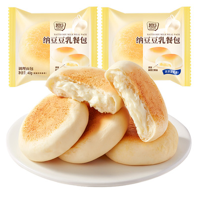 纳豆豆乳餐包夹心面包营养早餐