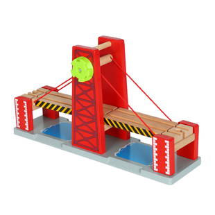 木质吊桥百变轨道小火车轨道木制配件配饰兼容轨道车配件玩具