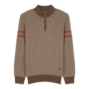 鹿王羊绒衫男士半高领拉链单面交织加厚商务针织套衫秋冬新款