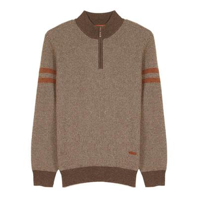 鹿王男士半高领拉链羊绒衫24新款