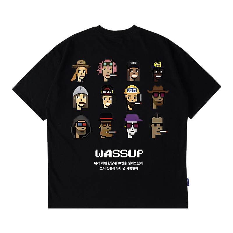 WASSUP数码人像美式纯棉T恤短袖