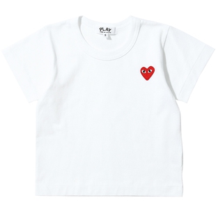 IT CDG PLAY COMME des GARÇONS川久保玲童装短袖T恤圆领爱心缝饰