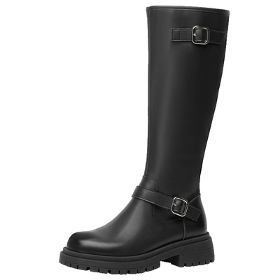 戈美其皮带扣复古骑士靴