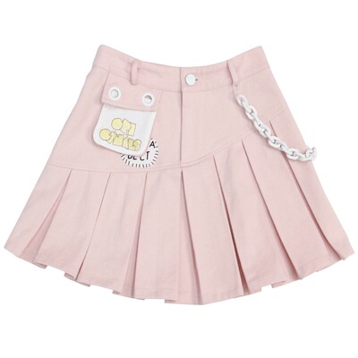 百褶牛仔半身裙短裙甜美少女