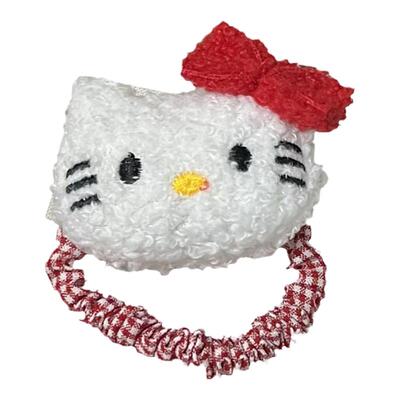 格子发饰卷毛凯蒂猫发圈卡通