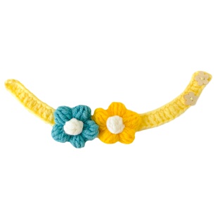 猫咪项圈可调节手工针织脖圈小猫狗狗围脖颈圈可爱卡通宠物猫项链