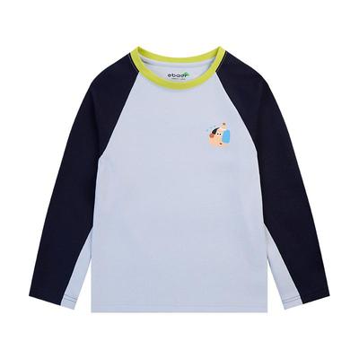 EBAER儿童长袖t恤2025秋冬新款男女童打底衫撞色内搭休闲上衣洋气