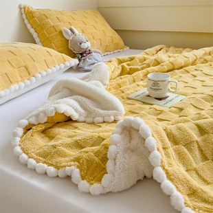 定制毛毯秋冬季 加厚塔芙绒办公室空调沙发盖毯珊瑚牛奶绒毯子午睡