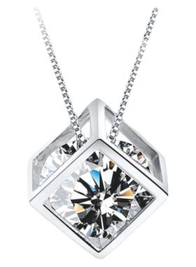 1克拉吊坠魔方百搭男女轻奢项链