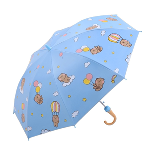 天堂伞儿童雨伞学生上学专用女孩男孩晴雨两用半自动长柄安全雨伞