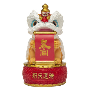 创意佛山醒狮舞狮摆件高级感小众工位办公室桌面客厅装饰生日礼物