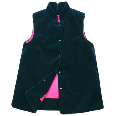 中式改良立领夹棉开襟短高密丝绒