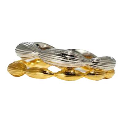 wens女铜镀金植物种子戒指