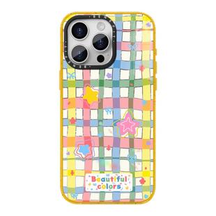 benefit韩风彩色格纹星星17适用于iphone16promax苹果15PRO晶盾磁吸手机壳13新款14套12冰川纹防摔彩色边框