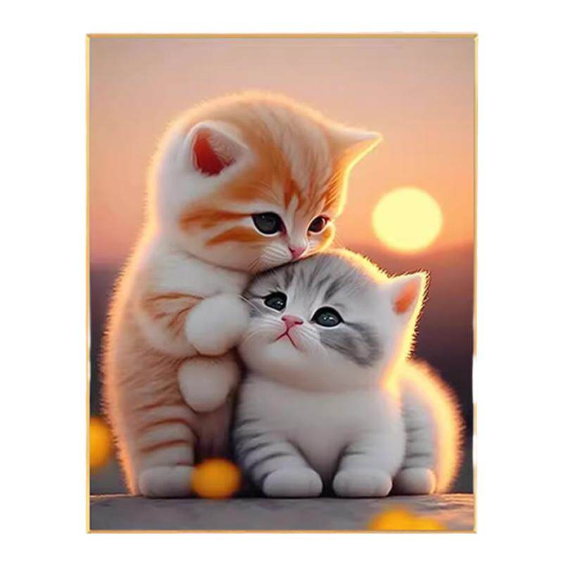 小猫咪钻石画方钻满贴钻十字绣