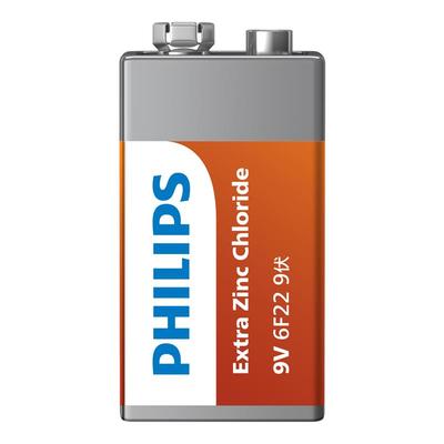 飞利浦9V电池1粒九伏6F22检测表6lr61万用表9伏无线话筒麦克风音响玩具遥控器体温枪9号不充电层叠方形干电池