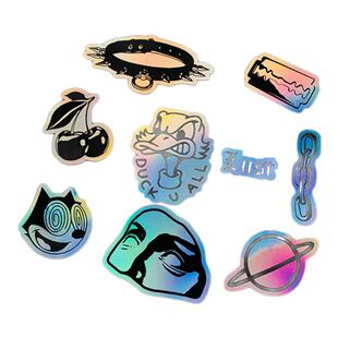 TLP镭射贴 樱桃字母圈项圈duck you 锁链LUST雕像面具刀片变色贴