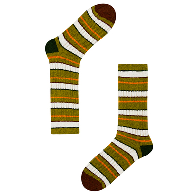 ar保暖女士棉质撞色条纹中筒袜