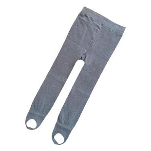 秋冬薄绒儿童连裤袜加绒打底裤女童舞蹈袜学生踩脚裤深灰色校服袜