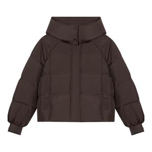 诗篇专选时尚立领连帽龟背款面包服大绒朵高蓬羽绒服女冬款