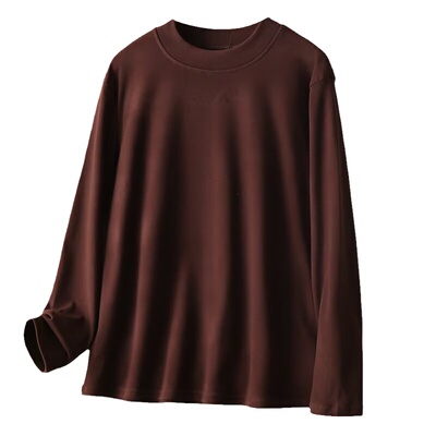 德绒半高领纯色打底衫