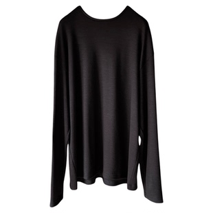 包税包邮日本etreneant上质羊毛100%垂感亲肤直筒宽松打底长袖T恤