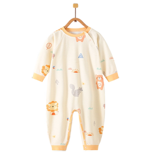 儿童连体睡衣纯棉秋冬宝宝连身衣服婴儿防踢被睡袋长袖哈衣家居服