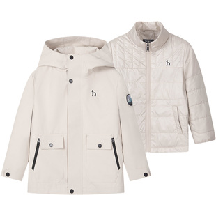 hazzys哈吉斯童装男童棉服冬新中大童三合一可拆卸棉服2件套