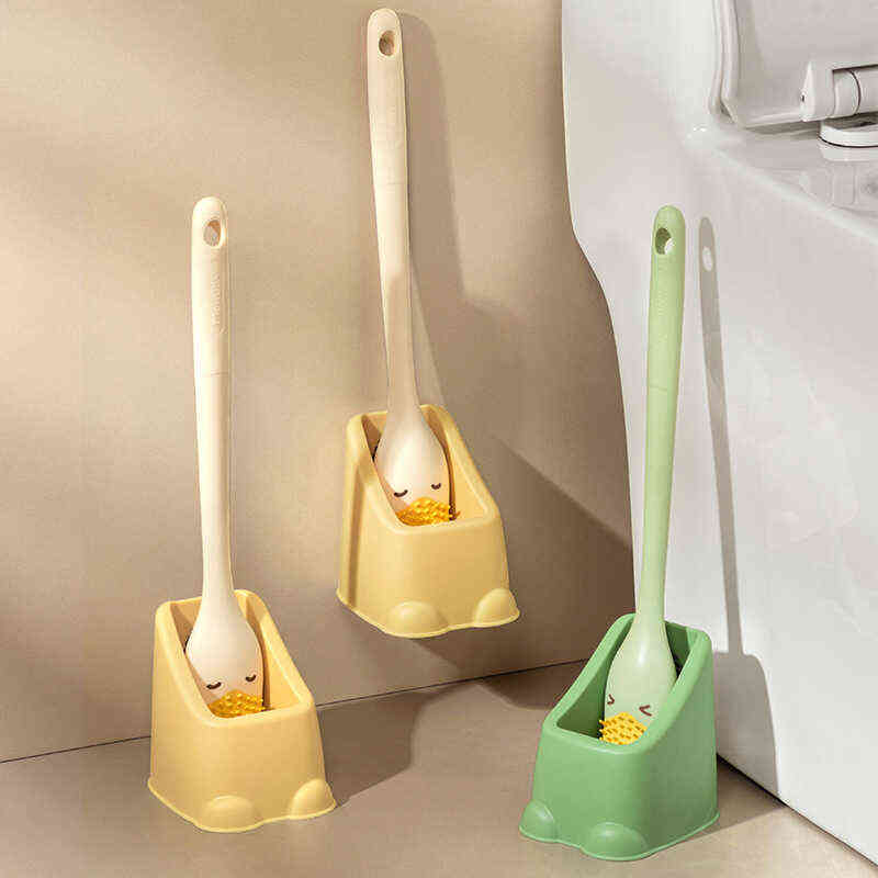 小黄鸭马桶刷家用无死角洗厕所刷硅胶壁挂2024新款卫生间刷子神器