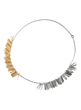 轻奢时髦颈链女流苏金银拼色项链