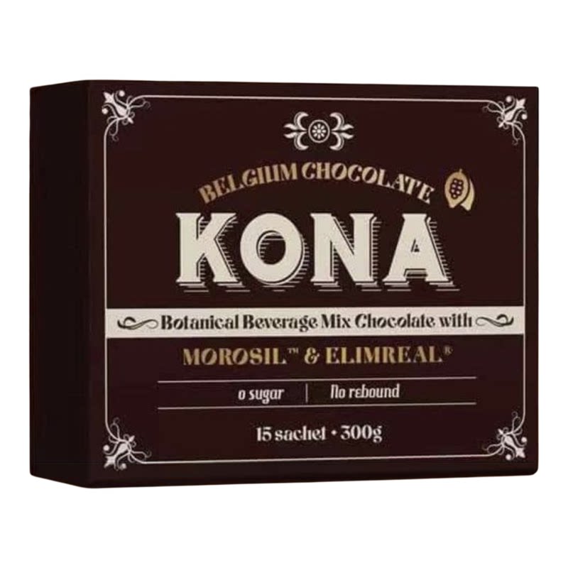 KONA黑色盒健身咖啡1盒15条300克马来西亚咖啡朱古力风味健身代餐