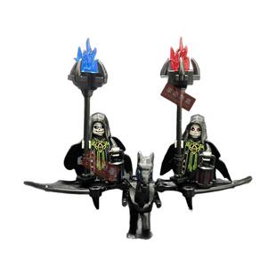 MOC亡灵骷髅法师人仔夜骑马拼插第三方儿童男孩手办模型拼装玩具