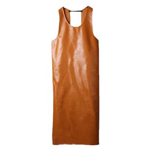 大码无袖马甲皮革围裙背心式防水防油家用厨房工厂时尚反穿罩衣女