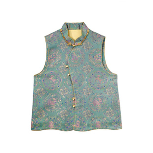 新中式女装钱小萍宋锦十二生肖全家福马甲早春国风桑蚕丝中式茶服