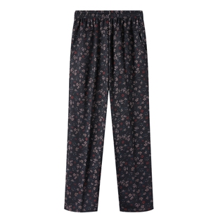 老年人宽松裤子女春秋妈妈直筒裤奶奶秋冬加绒加厚老太太松紧高腰