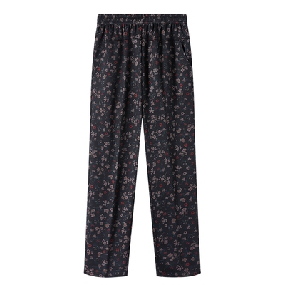 老年人裤子女妈妈春秋宽松直筒裤