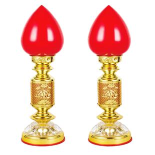 新款LED合金蜡烛灯波灯家用插电财神灯供佛灯佛供灯长明灯送灯泡