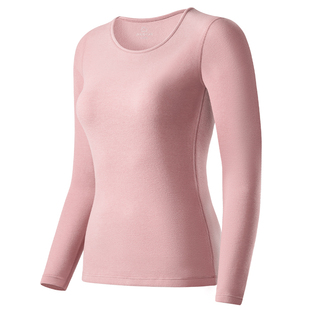 简云德绒发热保暖内衣女秋衣内穿长袖上衣羊毛加绒蚕丝打底衫冬季