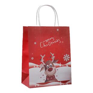 圣诞节礼品袋平安夜礼物手提袋糖果礼袋装苹果包装创意牛皮纸袋子