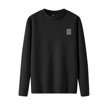 班尼路黑色磨绒打底衫男款冬男士